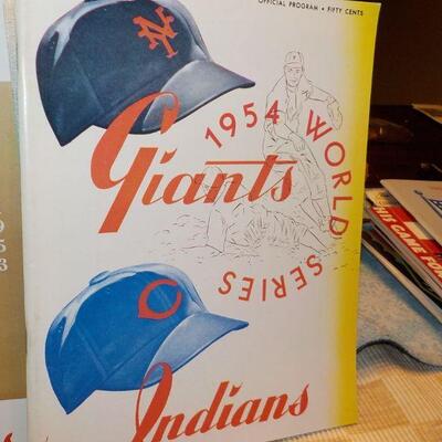 " 1953 & 1954 World Series Baseball Programs/ Dodgers vs Yankees and Giants vs Indians.