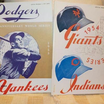 " 1953 & 1954 World Series Baseball Programs/ Dodgers vs Yankees and Giants vs Indians.