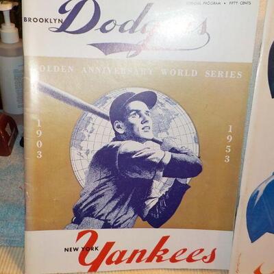 " 1953 & 1954 World Series Baseball Programs/ Dodgers vs Yankees and Giants vs Indians.