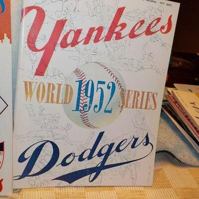 " 1951 & 1952 World Series Baseball Champion Programs"./ Giants vs Yankees and Yankees vs Dodgers.