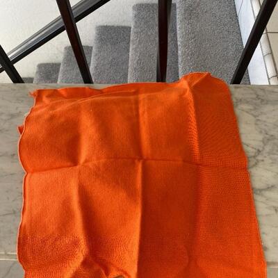 Set of 7 Bright Orange Cloth Dinner Napkins YD#022-0066