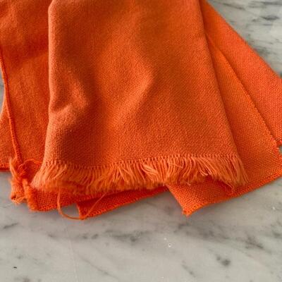 Set of 7 Bright Orange Cloth Dinner Napkins YD#022-0066