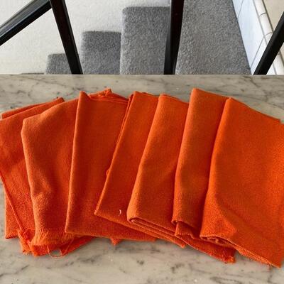 Set of 7 Bright Orange Cloth Dinner Napkins YD#022-0066
