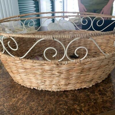 Metal and wicker basket