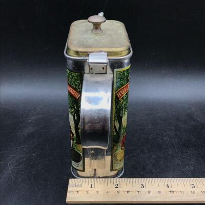 VINTAGE METAL OLIVE OIL CAN WITH SPIGOT AND LID VERCHERIN,  YD# 20-362