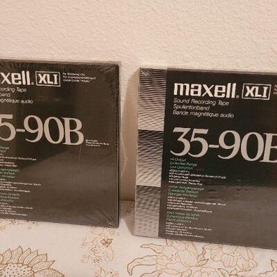 Lot 16: (2) Vintage New Stock SEALED MAXWELL 35-180B REEL TO REEL Tapes