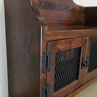 Lot 36: Vintage Small Hanging Decorative Cabinet w/ Mesh Front Doors