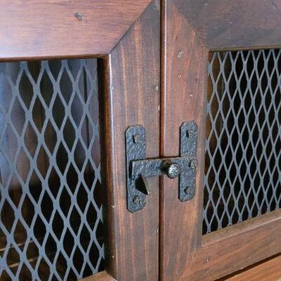 Lot 36: Vintage Small Hanging Decorative Cabinet w/ Mesh Front Doors