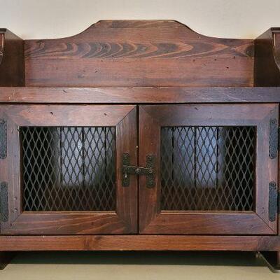 Lot 36: Vintage Small Hanging Decorative Cabinet w/ Mesh Front Doors