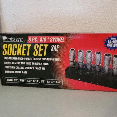 Lot 38: (2) NEW Tool Kits - SOCKETS + WOBBLE EXTENDERS