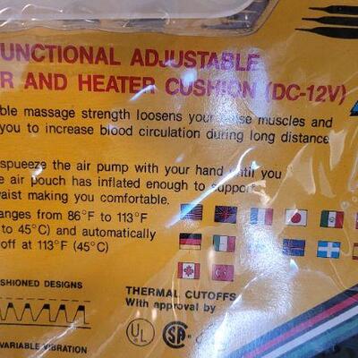 Lot 50: New KORITSH Heated Massaging Adjustable Seat Enhancer 