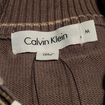 Lot 59: New with Tags Men's Calvin Klein Zip Up Long Sleeve Sweater