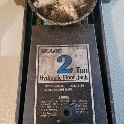 Lot 65: Vintage SEARS 2 Ton Automotive Floor Jack w/ Original Long Handle