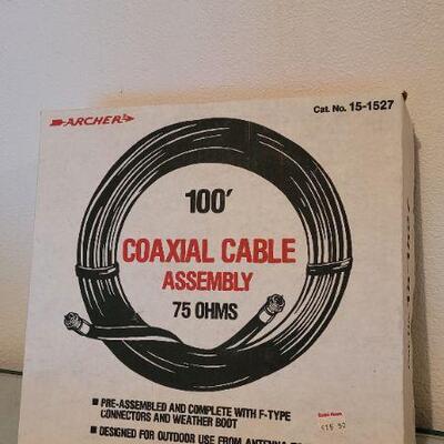 Lot 77: New ARCHER Coaxial Cable 75 OHMS 100' Length