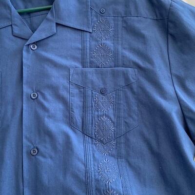 Men's CUBAVERA Blue Button Front Shirt Size XL w/ Tag YD#022-0126