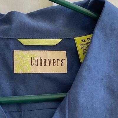 Men's CUBAVERA Blue Button Front Shirt Size XL w/ Tag YD#022-0126