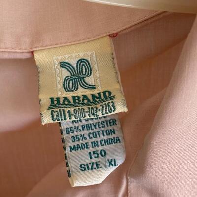 Vintage HABAND Peach Zipper Front Long Sleeve Jacket Shirt Size XL YD#022-0127