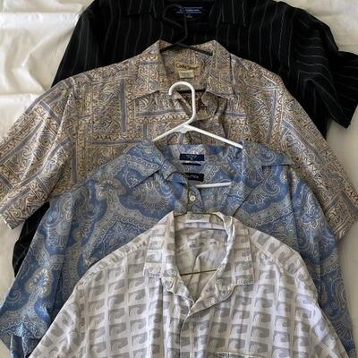 Set of 4 Men's Button Front Short Sleeve Shirts Size XL YD#022-0128