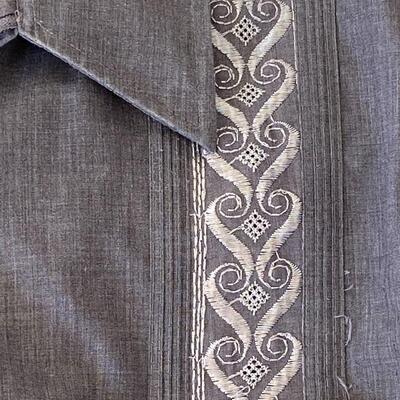Genuine Haband Guayabera Zip Front Shirt Men's XL YD#022-0131