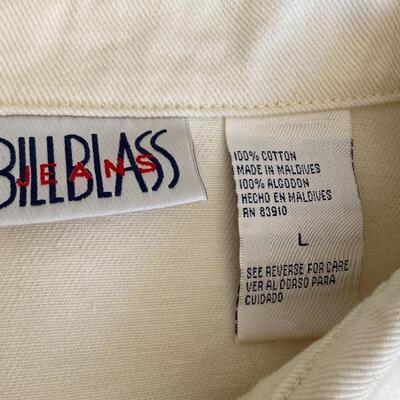 Pale Yellow Bill Blass Woman's Denim Jacket Size L YD#022-0039