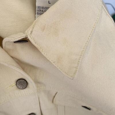 Pale Yellow Bill Blass Woman's Denim Jacket Size L YD#022-0039