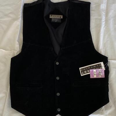 Black Suede Leather Vest from Protest Clothing w/ Tags Size XL YD#022-0136