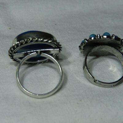 Blue tone adjustable rings