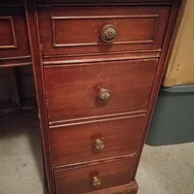 pick up Walpole-9 Drawer Wooden Desk-pick up Walpole