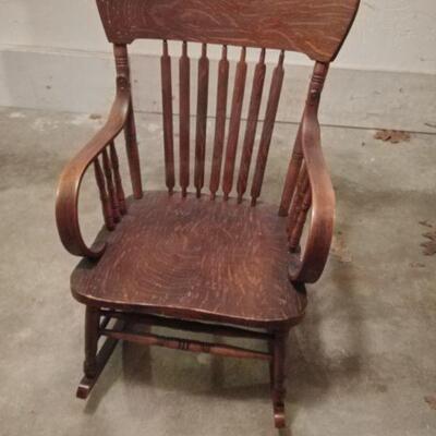pick up Walpole-Bent Arm Oak Rocking Chair-pick up Walpole