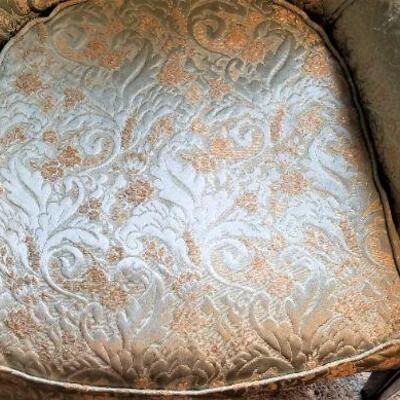 Lot #19  Vintage Armchair - damask fabric