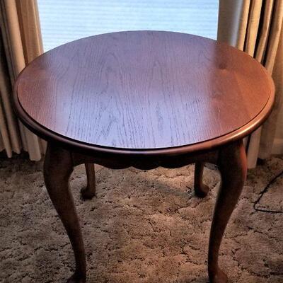 Lot #30 Round Solid Wood Lamp/Side Table
