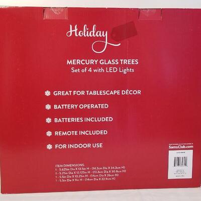 Lot #34  New in Box - Holiday Mercury Glass Trees - set of 4