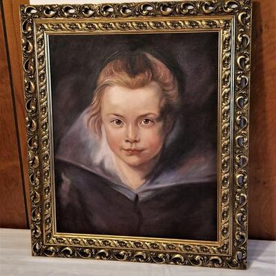 Lot #40  Oil on Canvas - Portrait of a young boy