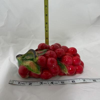 .2. VINTAGE | Chalkware Red Grapes | Cherries | String Holder | Pristine