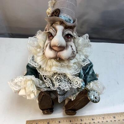 Plush Alice in Wonderland White Rabbit Doll Handmade OOAK YD#020-1220-00447