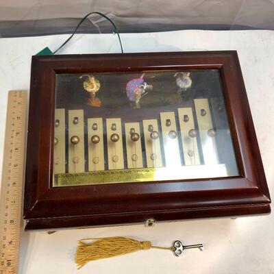 Wood Glass Top Decorative Music Box Multiple Songs