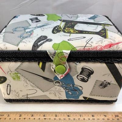 Small Fabric Covered Sewing Box