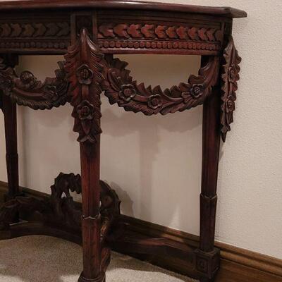 Lot 114: BOMBAY Carved Table (38.5" Ã— 17.5" Ã— 30.5")