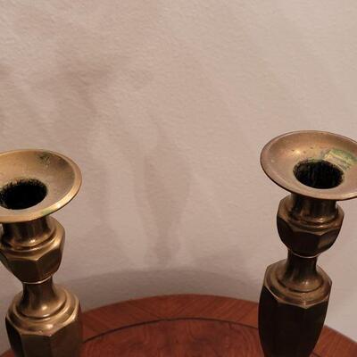 Lot 117: (2) Brass Candleholders 11"