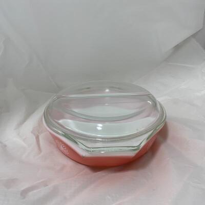 .11. VINTAGE | PYREX | Pink Daisy Divided Dish with Lid
