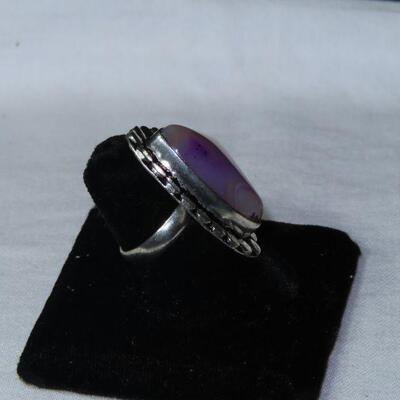 Sterling Pink Stone Ring