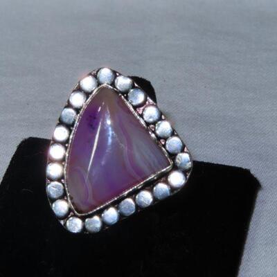 Sterling Pink Stone Ring