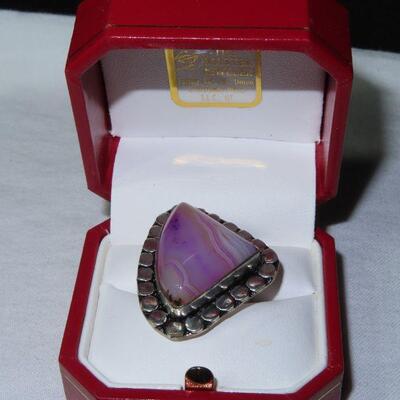 Sterling Pink Stone Ring