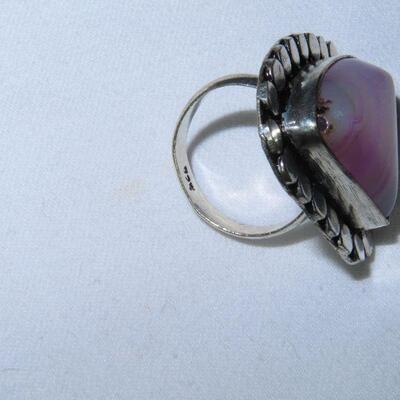 Sterling Pink Stone Ring
