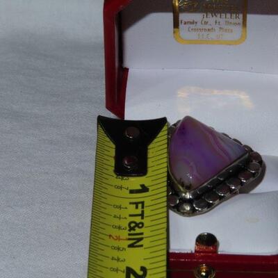 Sterling Pink Stone Ring