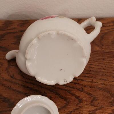 Lot 150: (2) Vintage Transfer Floral Small Teapots 