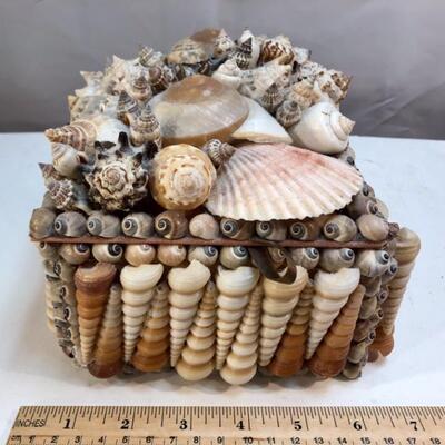 Seashell Covered Wood Box