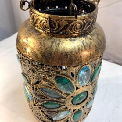 Brass Ornate Moroccan Styled Candle Holder Lantern 
