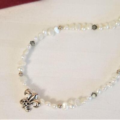 Lot #48  Freshwater Pearl Necklace and Vintage Gold Filled Brooch