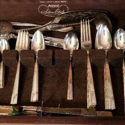 Lot #57  Set of vintage Silver Plate Flatware in Box